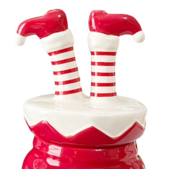 ⭐️TODAY⭐️ NEW Rae Dunn Baby SANTA’S HELPER Canister w/Elf Feet Topper - Picture 5 of 5